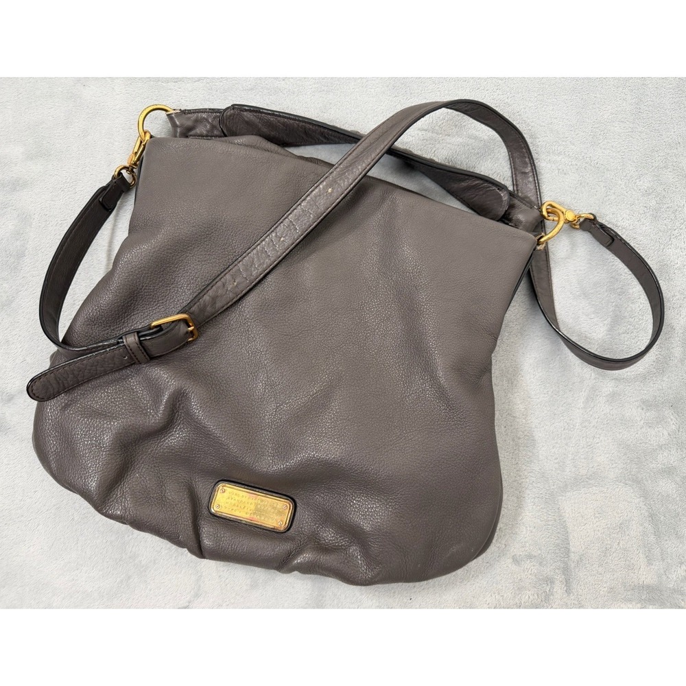 Marc by Marc Jacobs Hobo Q Hillier Gray Pebbled Leather Satchel Crossbody Purse - Picture 2 of 12